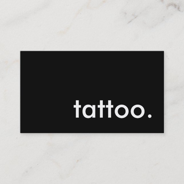 tattoo. (color customizable) business card (Front)