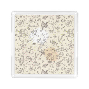 Tattoo concept pattern acrylic tray
