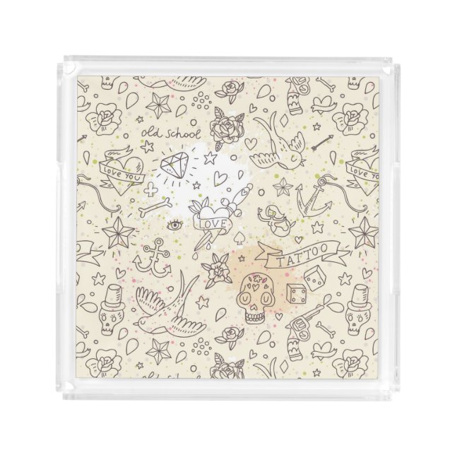 Tattoo concept pattern acrylic tray (Front)
