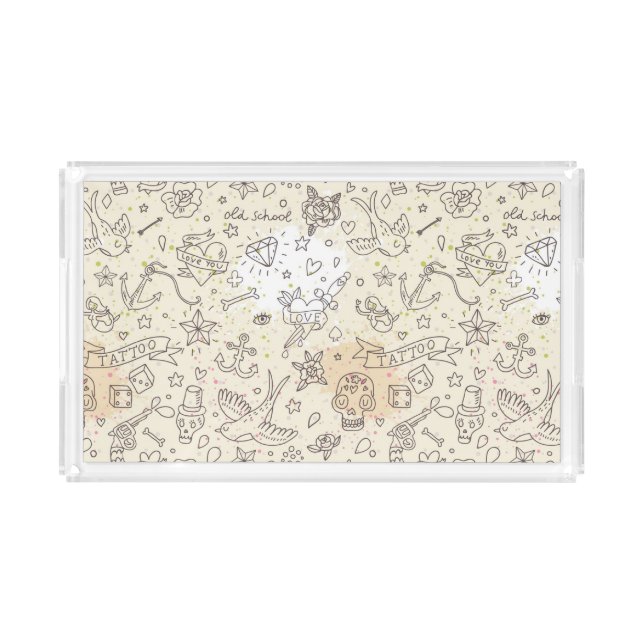 Tattoo concept pattern acrylic tray (Front)