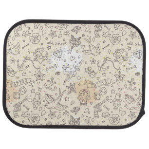 Tattoo concept pattern car floor mat