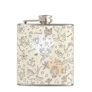 Tattoo concept pattern flask