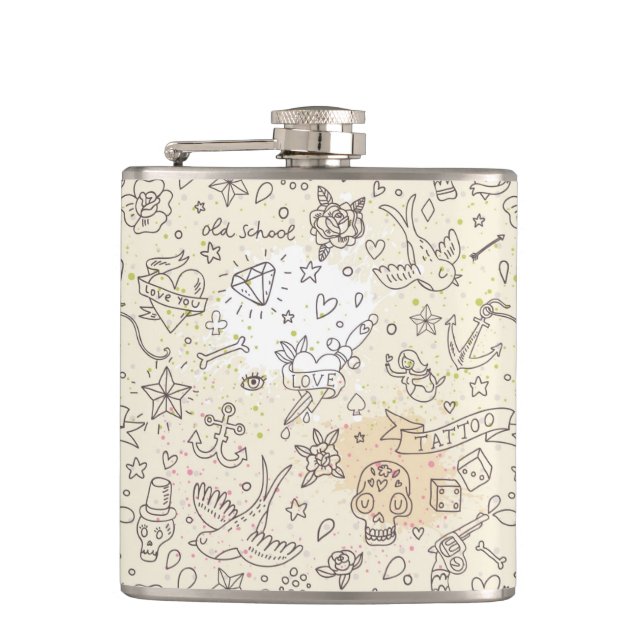 Tattoo concept pattern flask (Front)