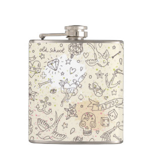 Tattoo concept pattern flask