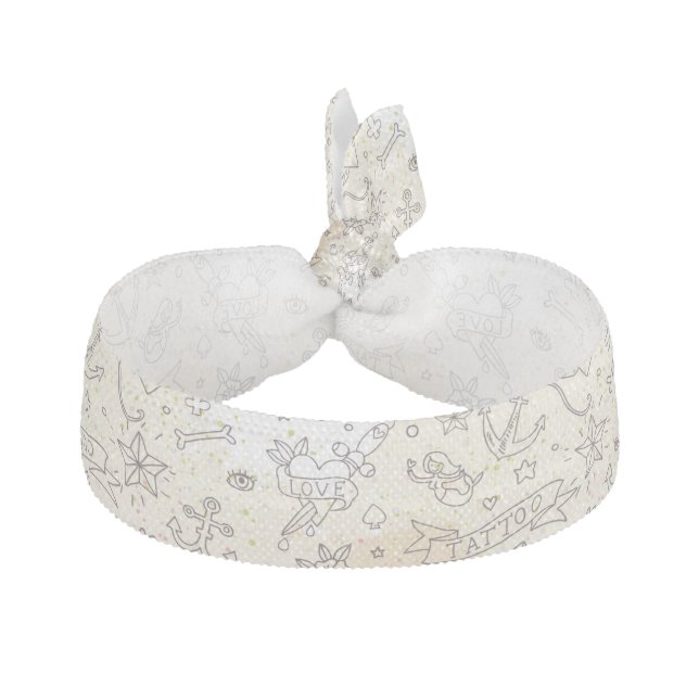 Tattoo concept pattern hair tie (Front)