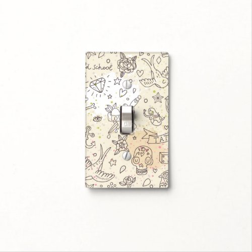 Tattoo concept pattern light switch cover