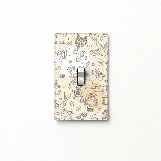 Tattoo concept pattern light switch cover (In Situ)