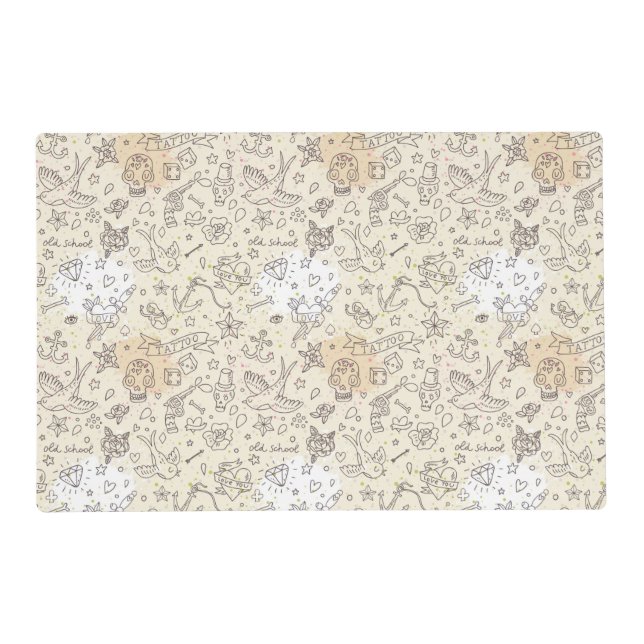 Tattoo concept pattern placemat (Front)