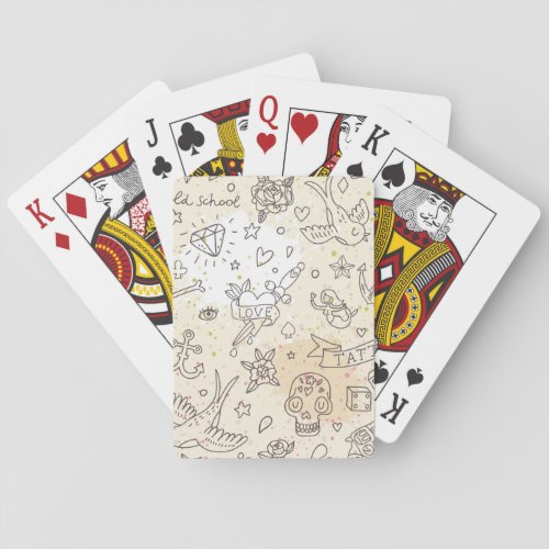 Tattoo concept pattern playing cards