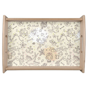 Tattoo concept pattern serving tray