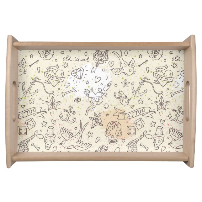 Tattoo concept pattern serving tray (Front)