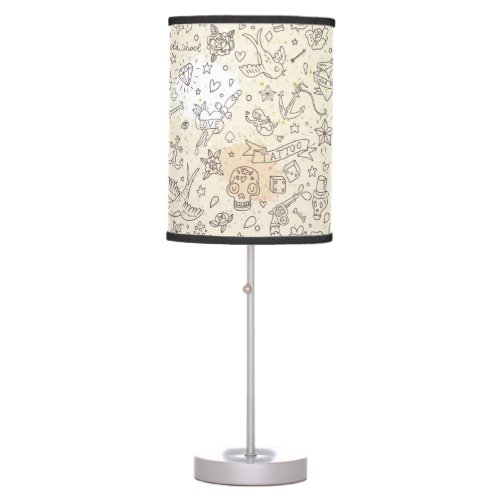 Tattoo concept pattern table lamp