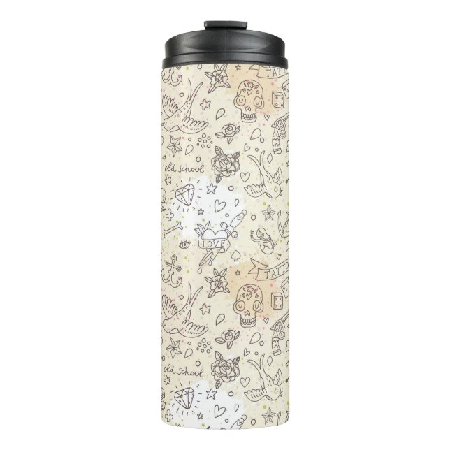 Tattoo concept pattern thermal tumbler (Front)