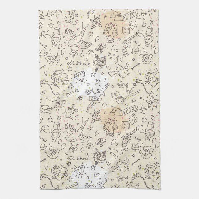 Tattoo concept pattern towel (Vertical)