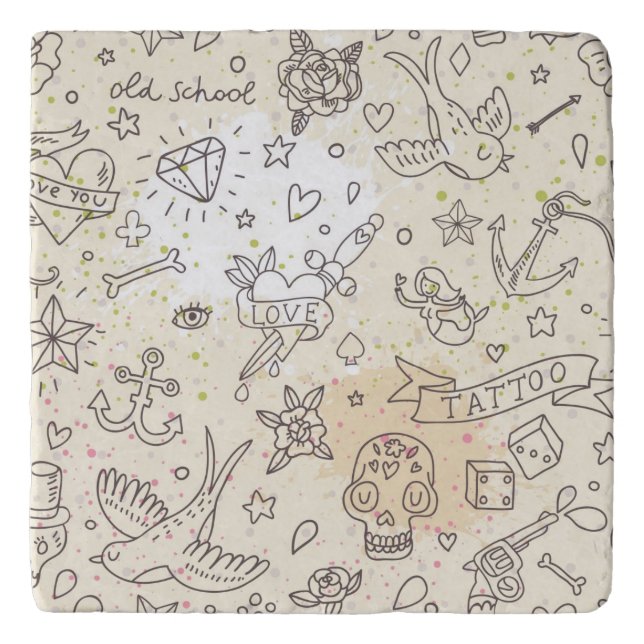 Tattoo concept pattern trivet (Front)