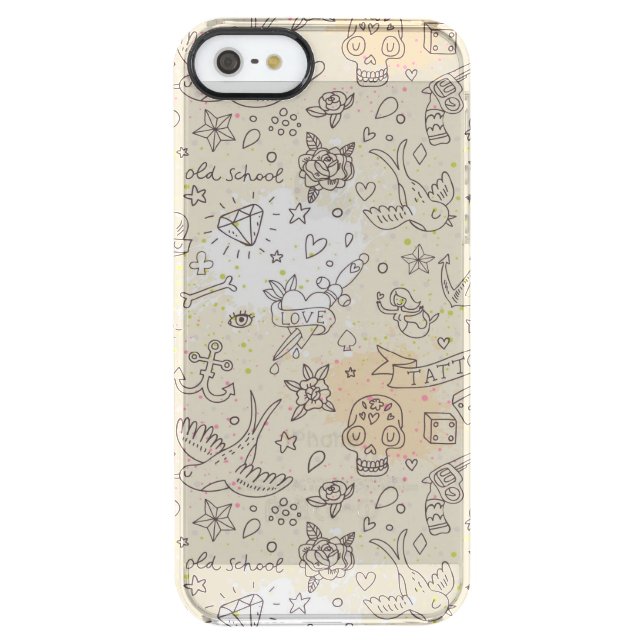 Tattoo concept pattern uncommon iPhone case (Back)