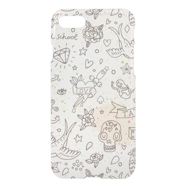 Tattoo concept pattern uncommon iPhone case (Back)