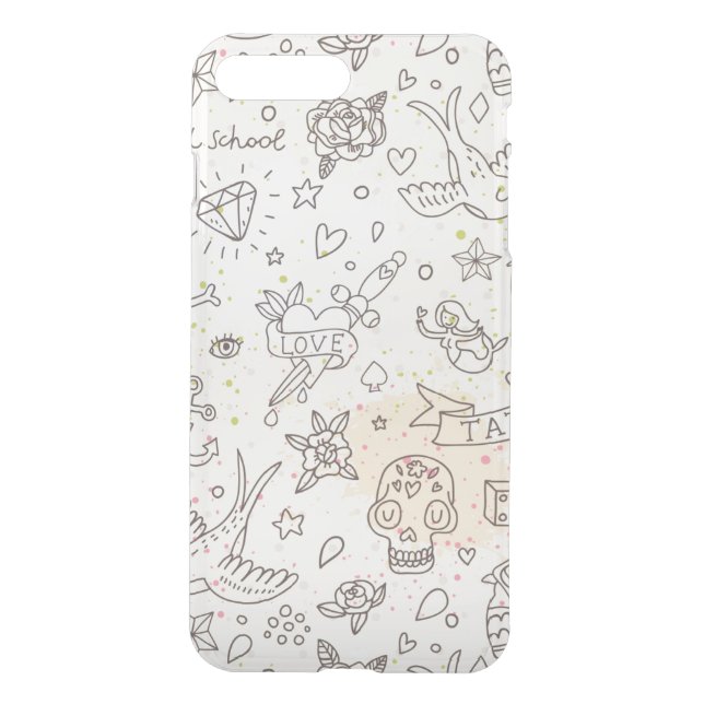 Tattoo concept pattern uncommon iPhone case (Back)