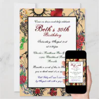 Tattoo Custom Birthday Party Invitations