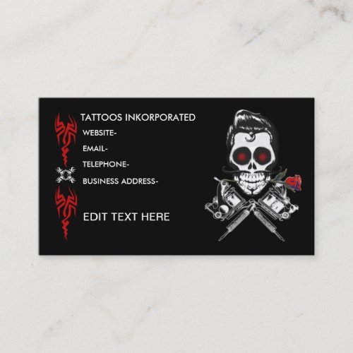 Tattoo design appointment card