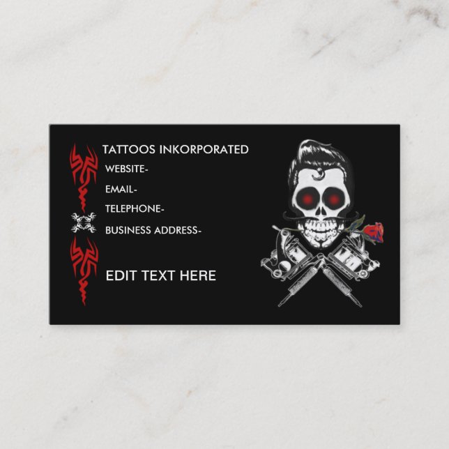 Tattoo design appointment card (Front)