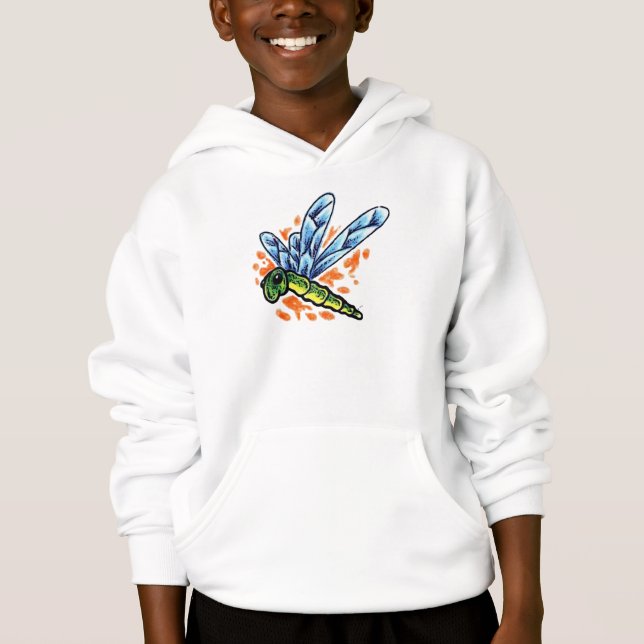 Tattoo Dragonfly Hooded Sweatshirt (Front)