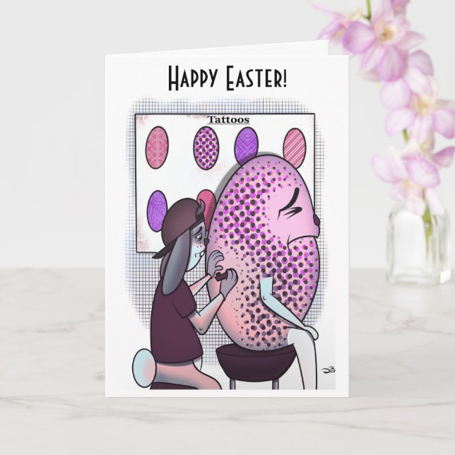 Tattoo Easter Folded Greeting Card (Orchid)