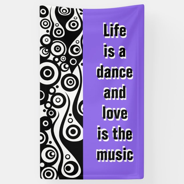 Tattoo flames & circles black + your backg. & idea banner (Vertical)