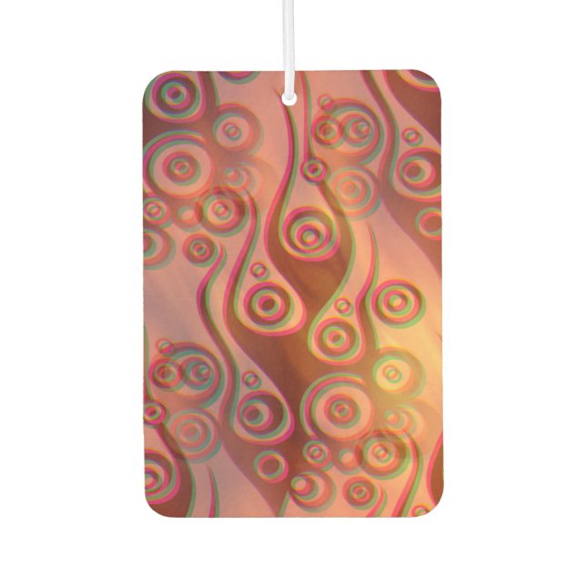 Tattoo flames & circles pattern + your backgr. car air freshener (Front)
