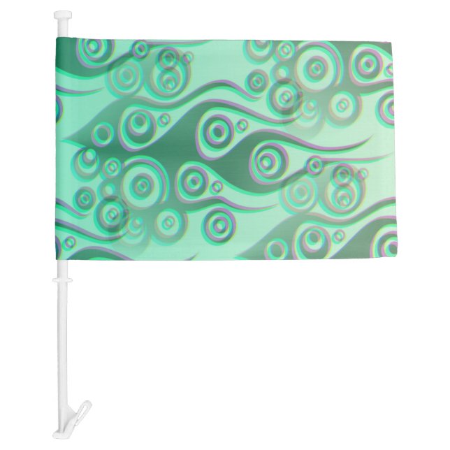 Tattoo flames & circles pattern + your backgr. car flag (Front)