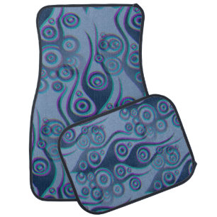 Tattoo flames & circles pattern + your backgr. car mat