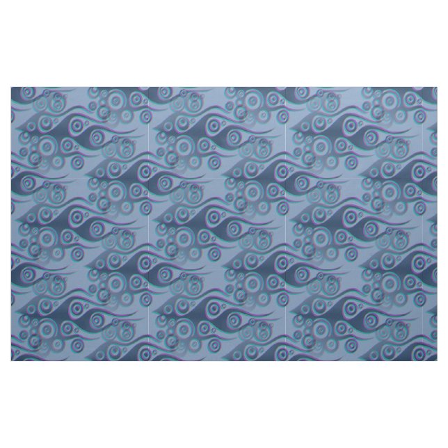 Tattoo flames & circles pattern + your backgr. fabric (Fat Quarter)