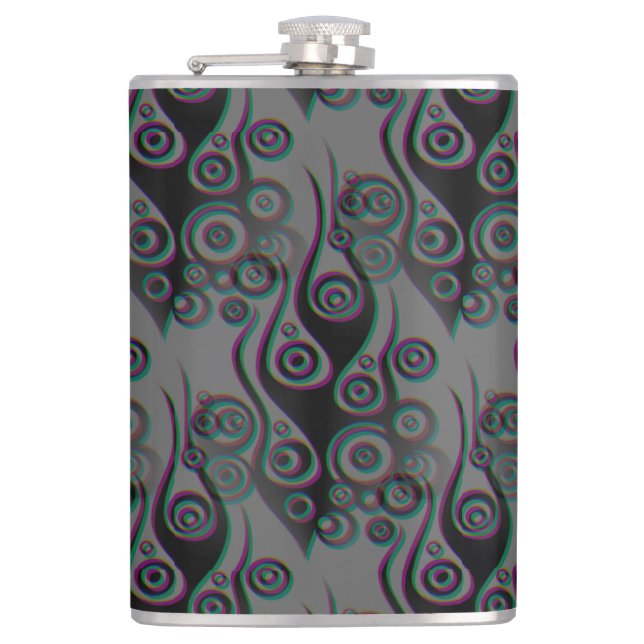 Tattoo flames & circles pattern + your backgr. flask (Front)