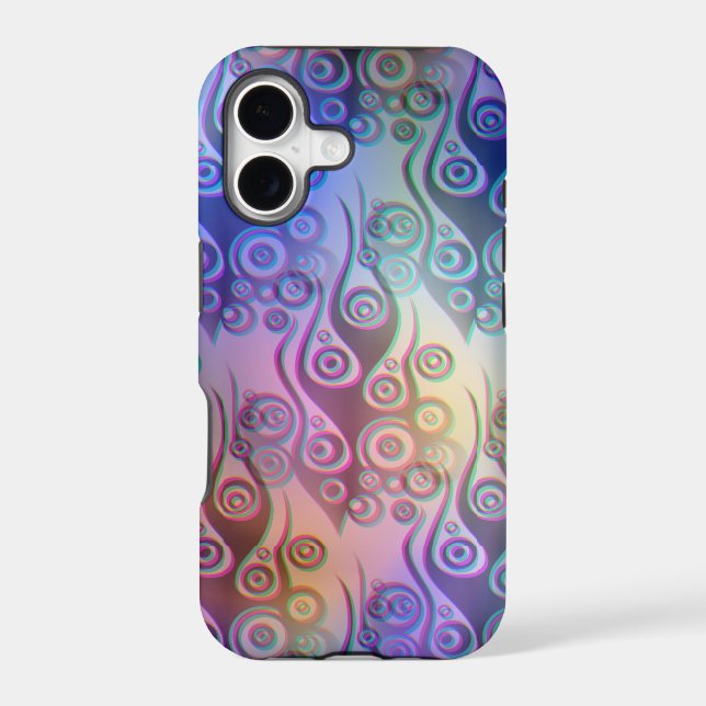 Tattoo flames & circles pattern + your backgr. iphone case (Back)