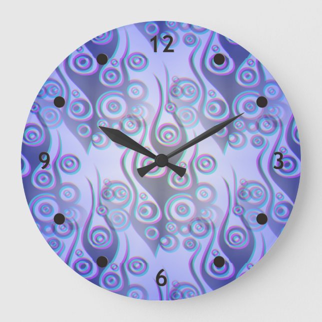 Tattoo flames & circles pattern + your backgr. large clock (Front)