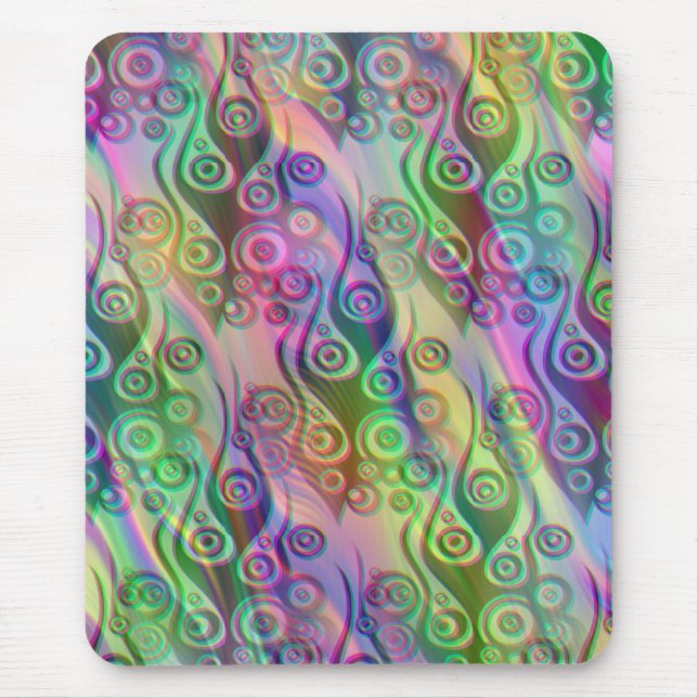 Tattoo flames & circles pattern + your backgr. mouse pad (Front)