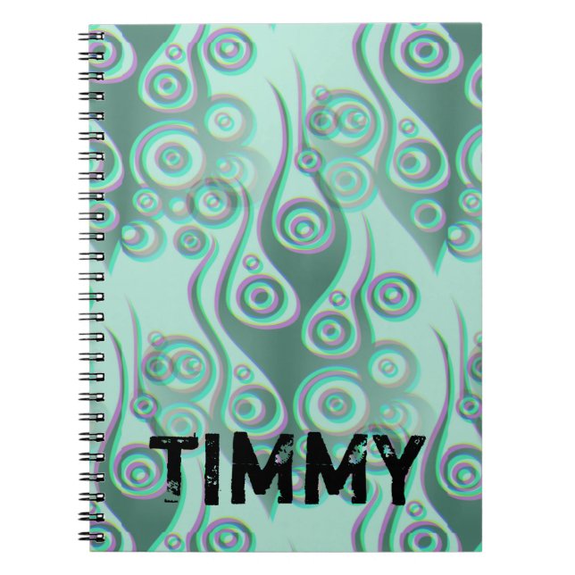 Tattoo flames & circles pattern + your backgr. notebook (Front)