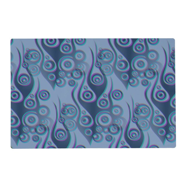 Tattoo flames & circles pattern + your backgr. placemat (Front)