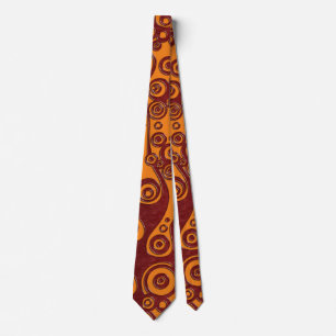 Tattoo flames & circles red glass + your backgr. neck tie