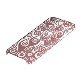 Tattoo flames & circles red glass + your backgr. clear iPhone 6/6S case