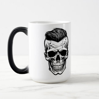 Tattoo Flash Art Mohawk Skull Color Morph Mug