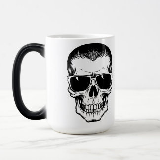 Tattoo Flash Art Skull in Sunglasses Color Morph Mug