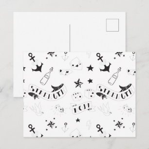 Tattoo Flash Hope Stickers Postcard