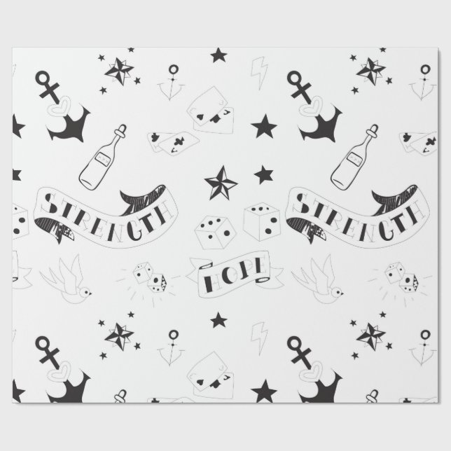Tattoo Flash Hope Stickers Wrapping Paper (Flat)