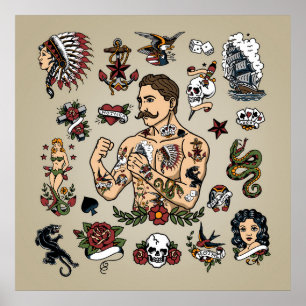 Tattoo flash poster