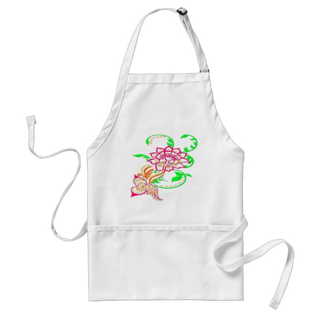 Tattoo Flower Adult Apron (Front)