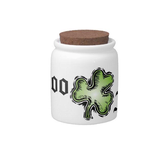Tattoo Fund Irish Clover Candy Jar (Front)