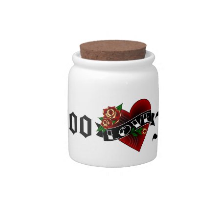 Tattoo Fund Love And Roses Candy Jar
