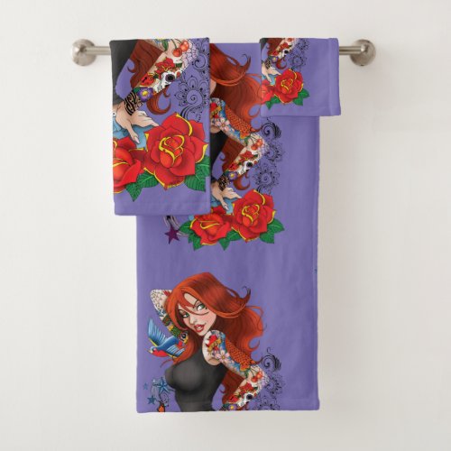 Tattoo Gal Bath Towel Set