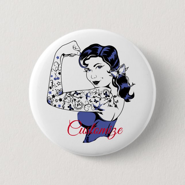 Tattoo Girl Arm Up Thunder_Cove Button (Front)
